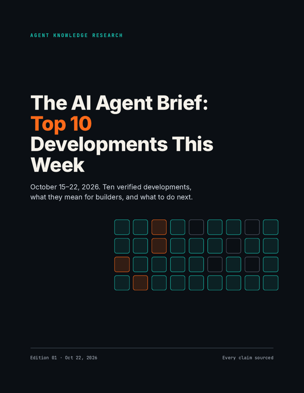 Cover of The AI Agent Brief: Top 10 Developments This Week, October 15 to 22, 2026, by Agent Knowledge Research